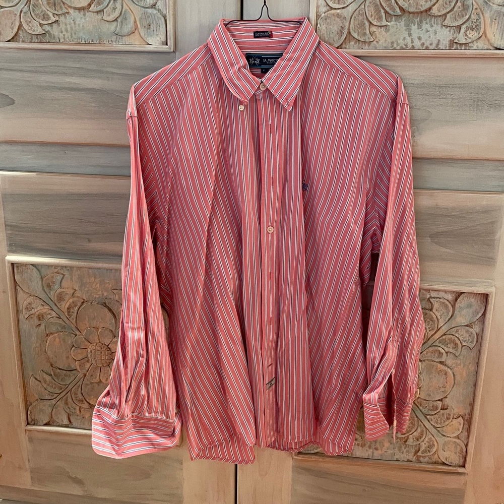 La Martina Pink/Salmon Button Down Longsleeve